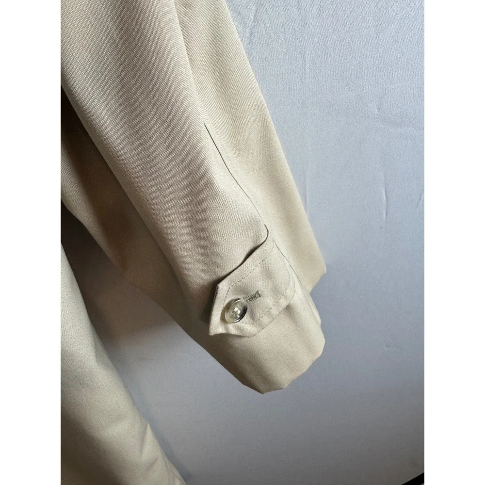 Vintage London Fog Maincoats Tan Trench Coat‎ Faux Fur Liner Mens 42 Reg Beige - Picture 9 of 10